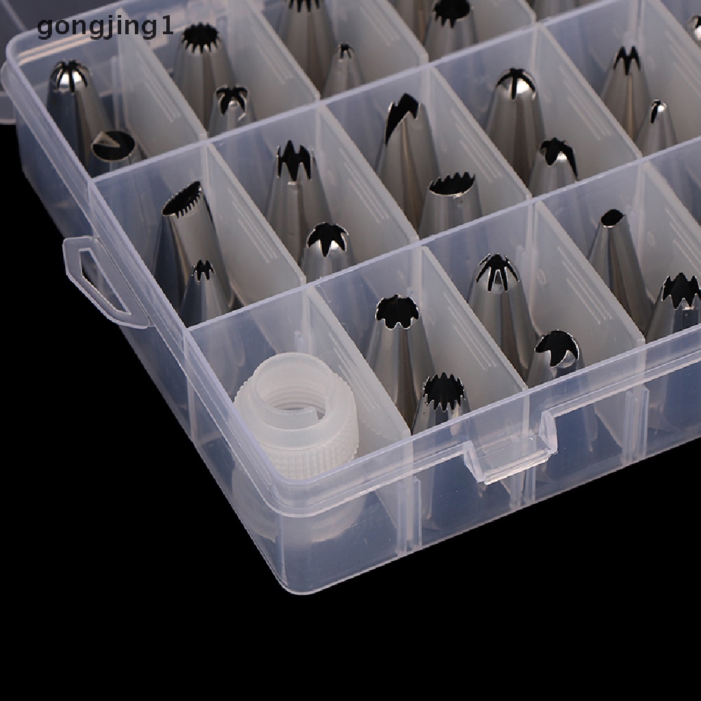 Ggg 42Pcs Spuit Piping Icing Besar Tahan Lama Pastry Stainless Steel Tips Set ID