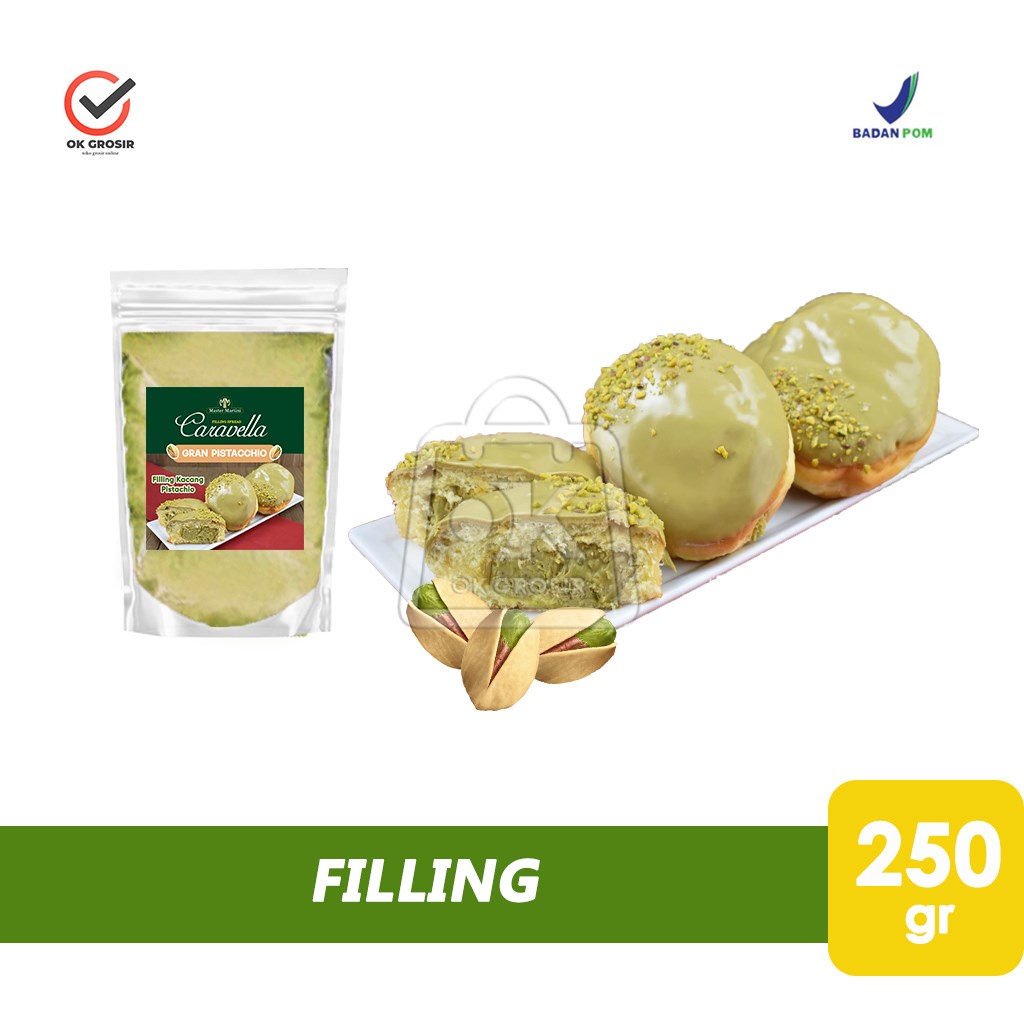 

Selai Isian Kacang Pistachio Filling CARAVELLA Gran Pistacchio Spread (250 gr)