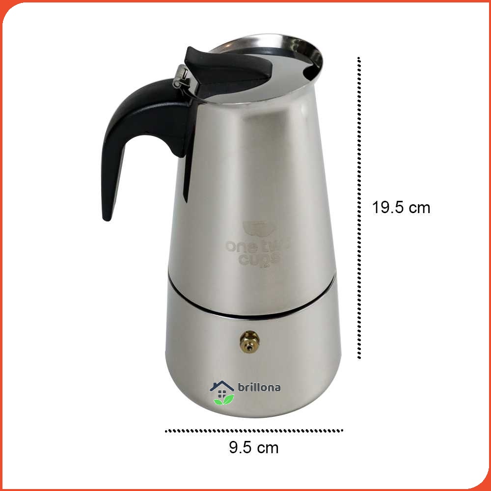 One Two Cups Espresso Coffee Maker Moka Pot Teko 300ml 6 Cup - Z20