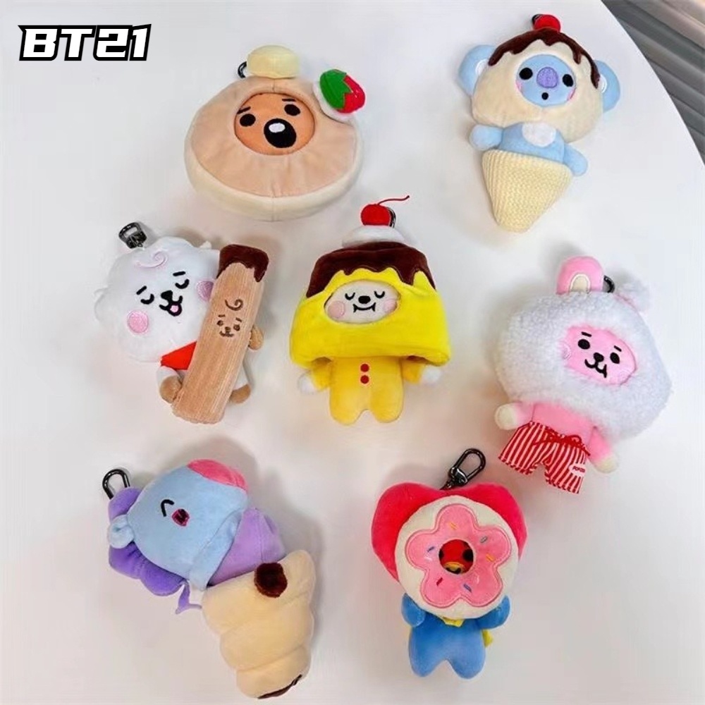 Kpop BTS BT21 Boneka Mewah DIY Gantungan Kunci Dilepas Lucu TATA COOKY CHIMMY KOYA SHOOKY MANG RJ Boneka Liontin Untuk Gadis Anak Hadiah Liburan