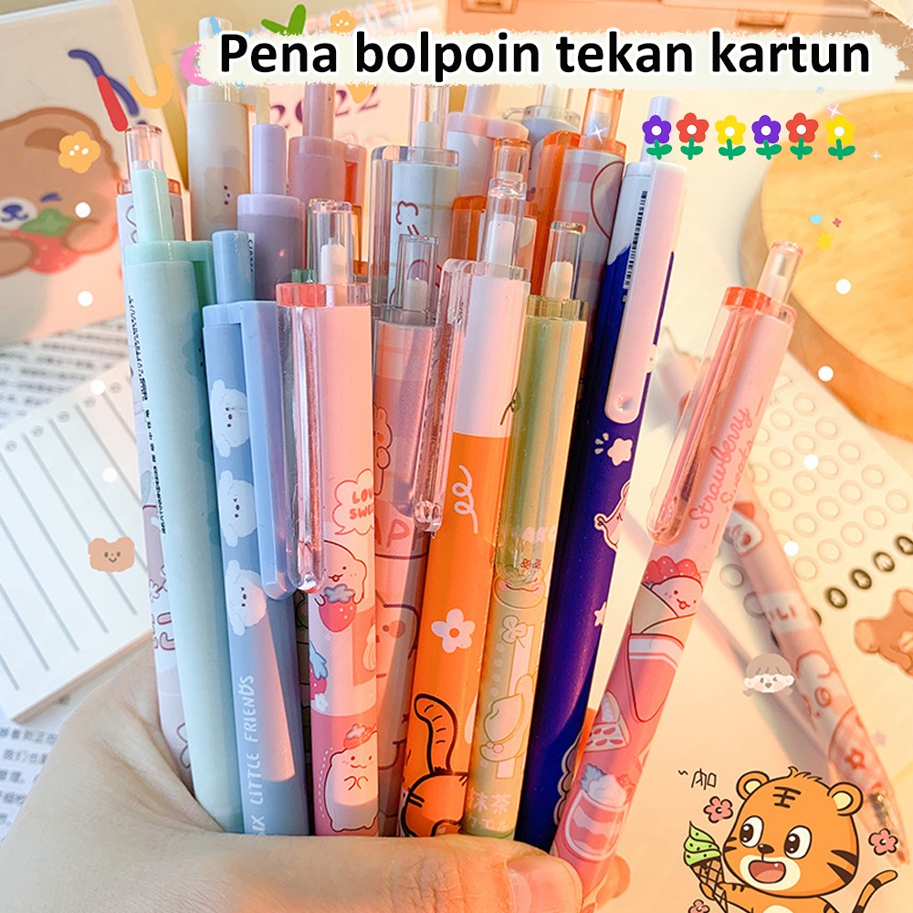 Halobaby 6pcs pen gel mekanik/pulpen gel mekanik lucu/ballpoint mekanik 0.5mm