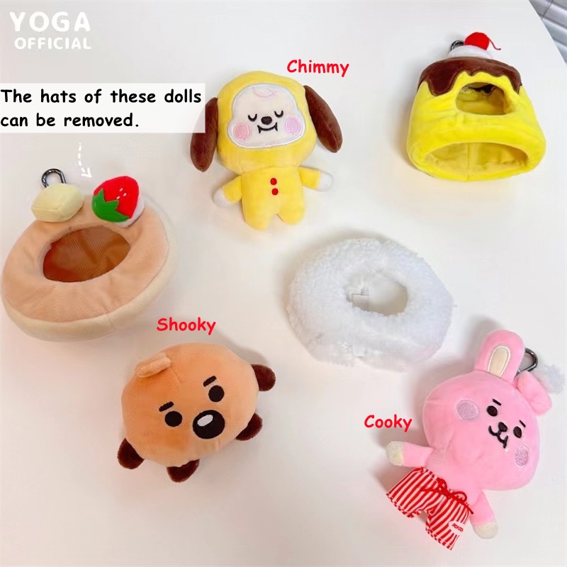 Kpop BTS BT21 Dessert Series CHIMMY COOKY RJ MANG KOYA TATA SHOOKY Boneka Mewah Liontin Gantungan Kunci Tas Mainan Mewah Aksesoris