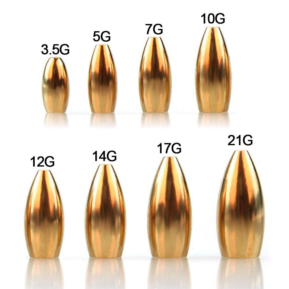 Wonder 5pcs/lot Pemancingan Tembaga Timbal Jatuh 3.5g,5g,7g,10g,12g,14g,17g,21g Sharped Weights Line Sinker Sinker
