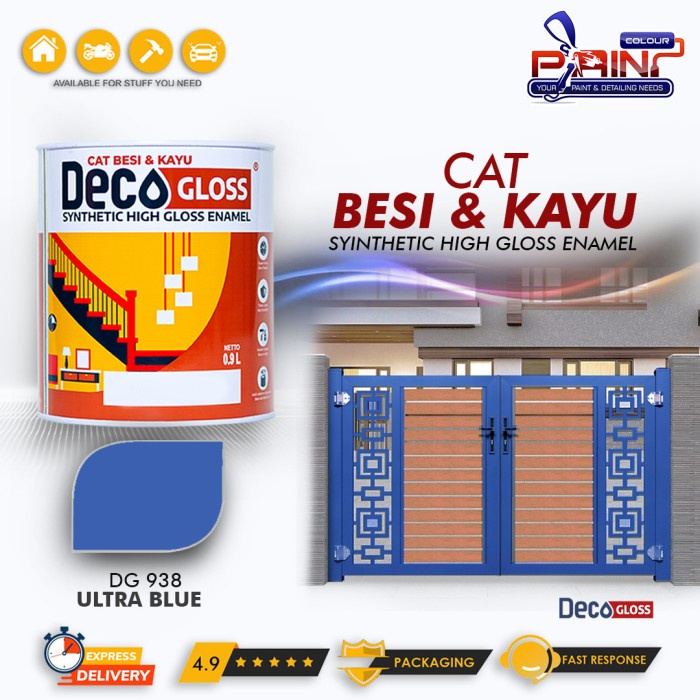 Cat Besi dan kayu DECOGLOSS Synthetic High Gloss ULTRA BLUE 0.9L