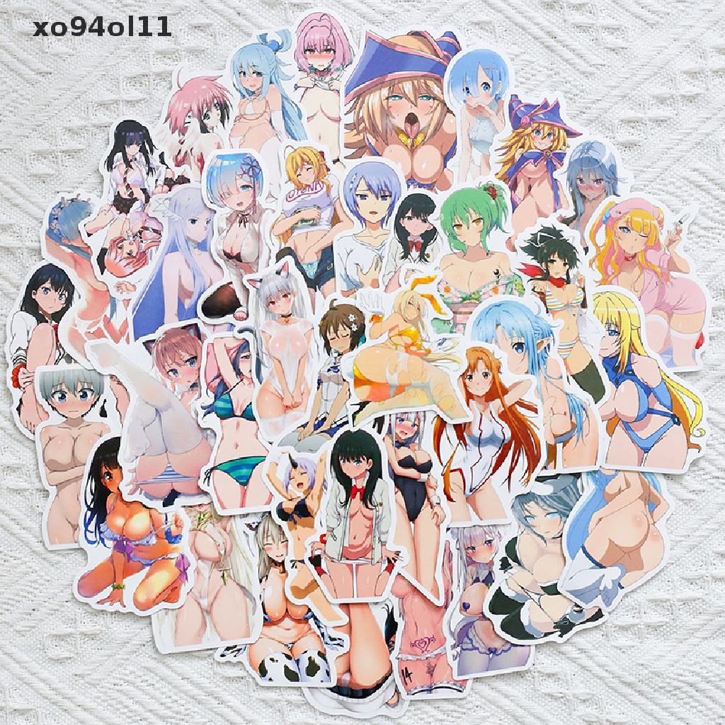 Xo 50Pcs Anime Gadis Seksi Stiker Laptop Gitar Bagasi Skateboard Phone Sticker OL