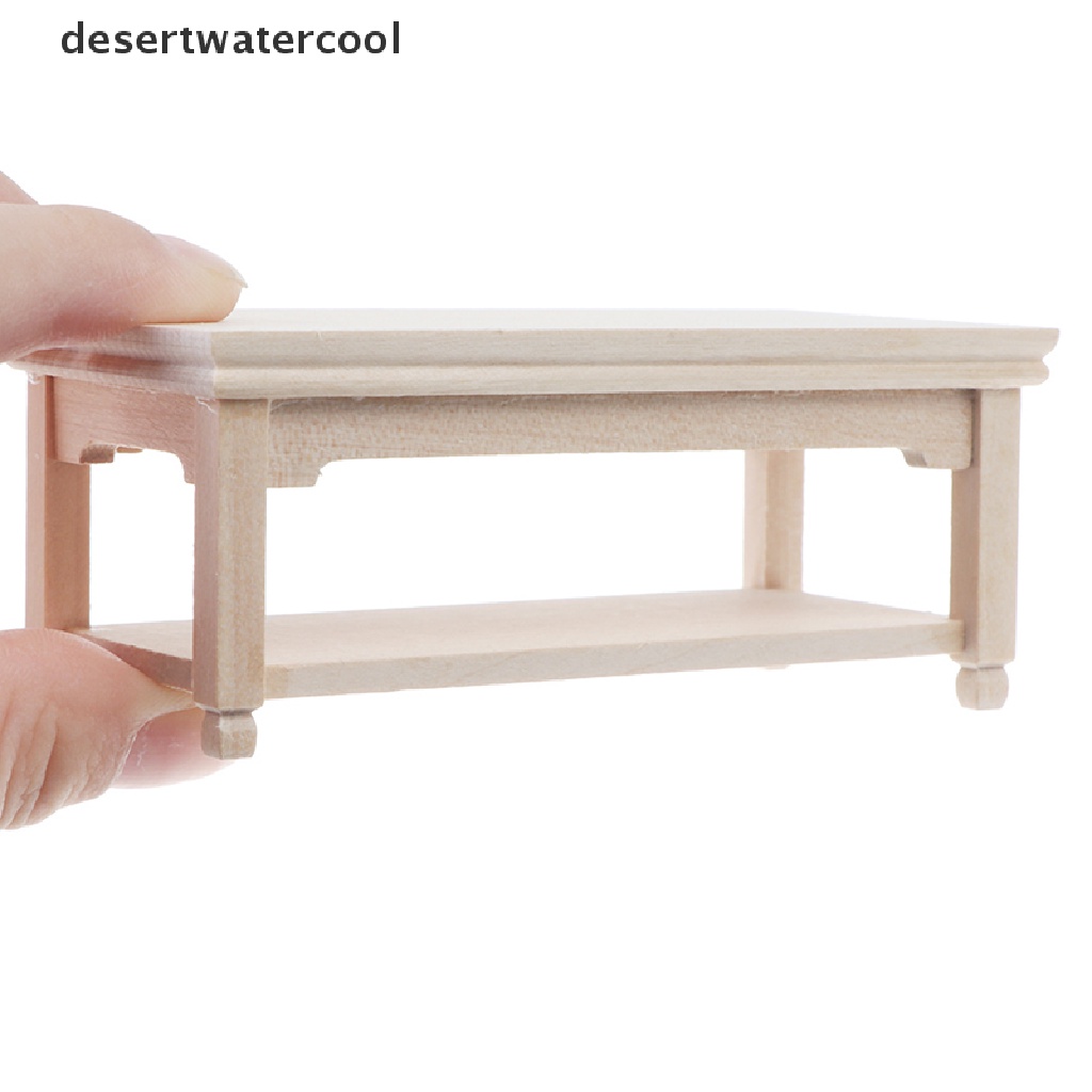 Deid1:12 Miniatur Rumah Boneka Teapoy Furniture Kayu Meja Mini Mainan Martijn