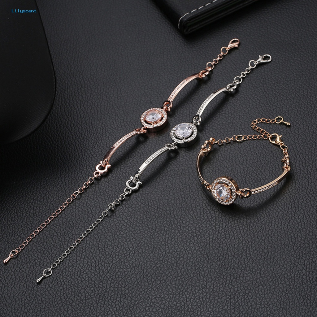 Lilyscent Gelang Perhiasan Ultra Ringan Untuk Wanita Fashionable Women Bracelet Dengan Berlian Imitasi Adjustable