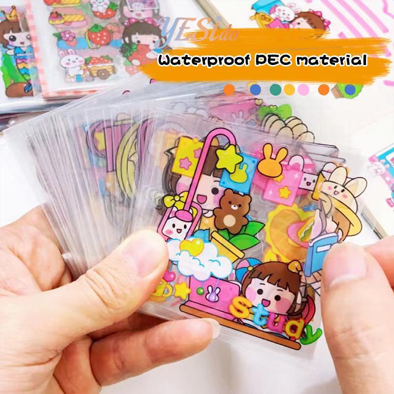 

[COD✨Ready stock]Bahan Scrapbook Stiker Gadis Lucu DIY Pola Kecil Stiker Cangkir Air Transparan Tahan Air-YES
