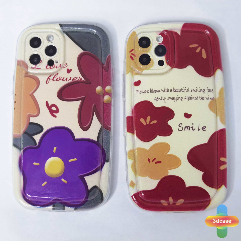 Compatible For Case IPhone 6 7 6S 8 14 Plus XR 11 12 13 14 PRO MAX X XS MAX 11 12 13 Se 2020 6SPlus 7Plus 6Plus 8Plus 14Plus XSMAX Colourful Flower Silicone Soap Case