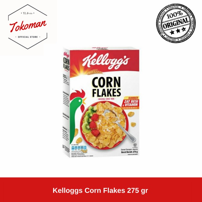 

LBR- Kelloggs Corn Flakes Cereal 275gr / 275 gr Kellogs Sereal 22