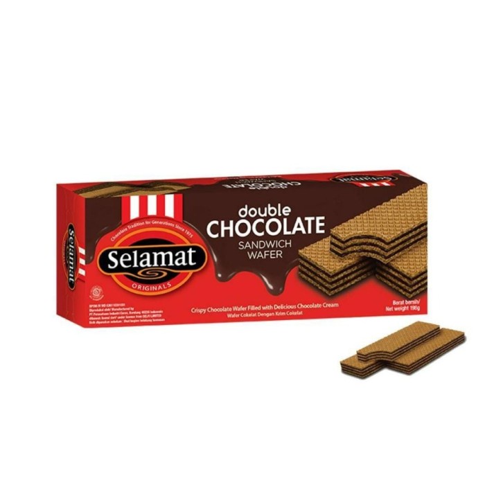 Selamat Biskuit Wafer Double Chocolate Choco Box 145Gram