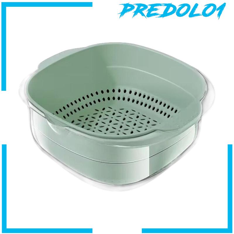 [Predolo1] Double Layer Drain Basket Vegetable Drain Basket Untuk Pencampuran Sayuran Makanan