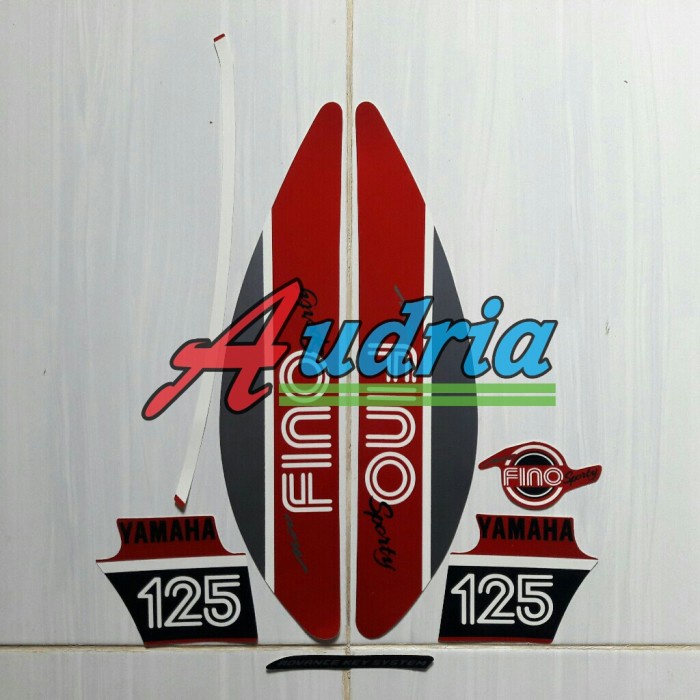 Sticker striping motor yamaha fino 125 2017 hitam-merah