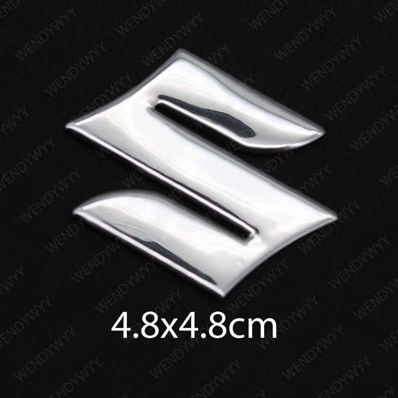 2pcs 1set S Huruf 3D Emblem 4.8x4.8cm Kiri Kanan Logo Stiker Untuk Motor Suzuki Tahan Air Dekorasi
