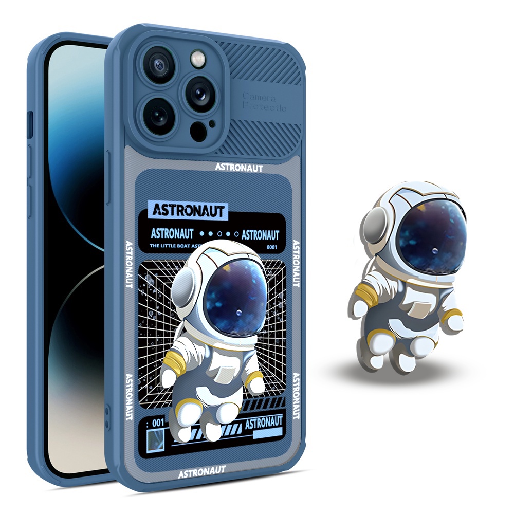 Casing Serat Karbon Realme C55 C35 C33 C31 C21Y C25Y RealmeC25 C25S C15 C12 C3 C2 Realme 5 5i 5S 6i C3 Astronot Antariksa Cross Grain Phone Case Cover