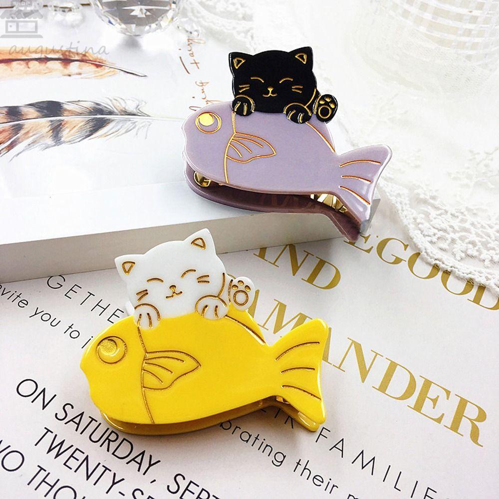 Agustina Asetat Rambut Cakar Pesta Elegan Hiasan Kepala Ins Hewan Gaya Jepang Hairgrips Besar Jepit Rambut Fashion Hiasan Kepala Ponytail Holder Korea Hiu Klip