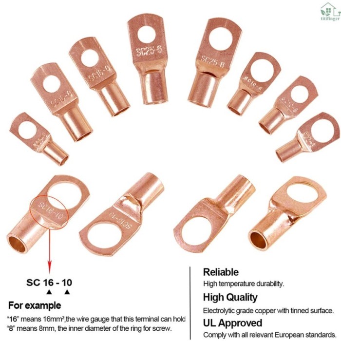 Isi 5 Pcs Skun Kabel Ring SC Cooper Konektor Kabel Listrik Cable Lug