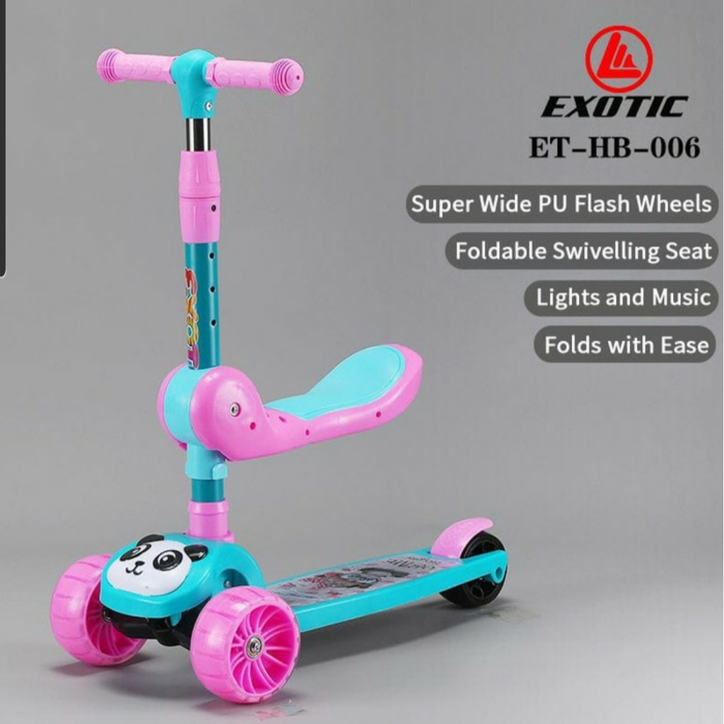 Skuter multifungsi scooter otoped 3 in 1 exotic HB 006 II pmb iora 05 fungsi duduk dan berdiri zarazustore