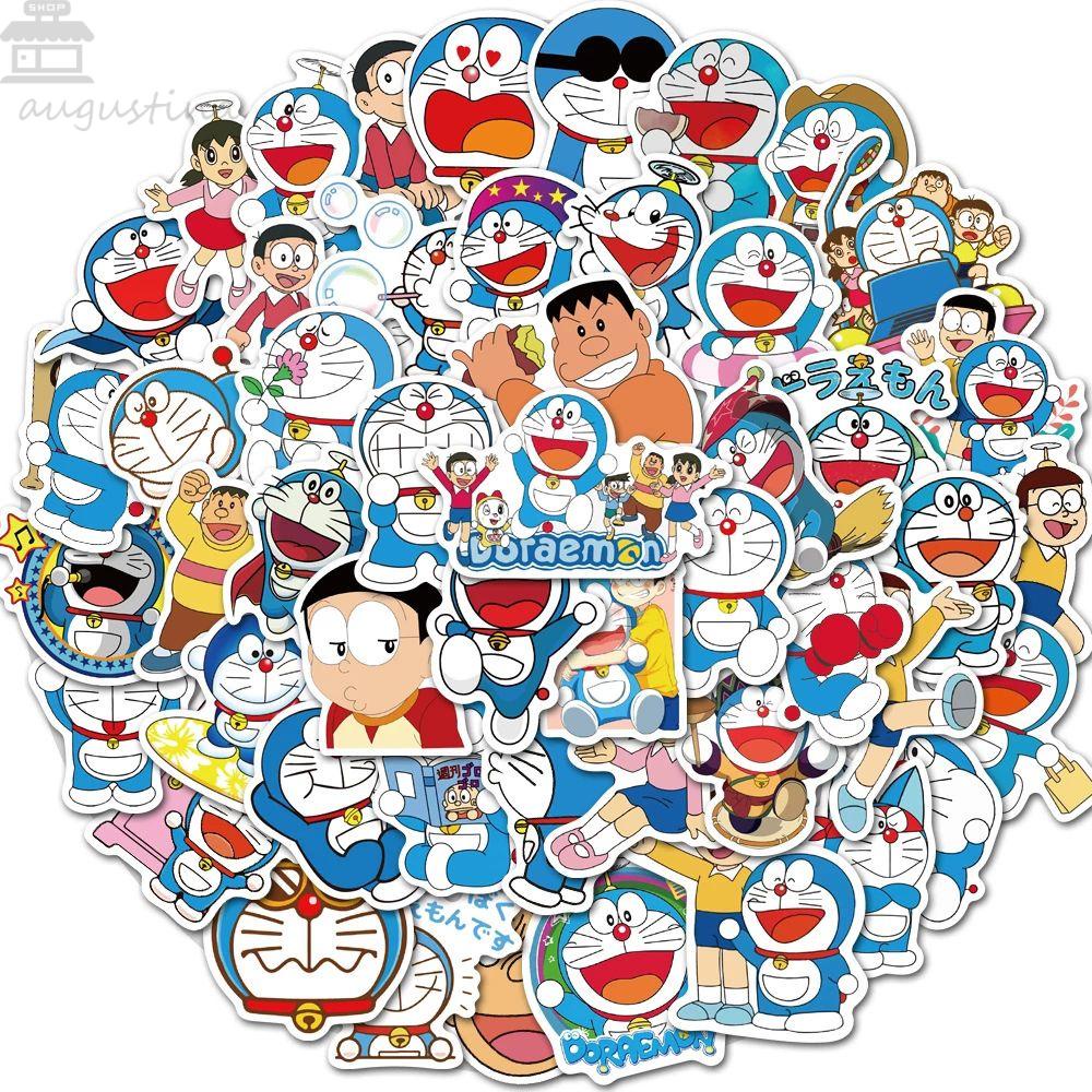 Agustina Doraemon Stiker Laptop Hadiah Kreativitas Alat Tulis Stiker Kartun Koper Skateboard Ponsel Graffiti Stiker