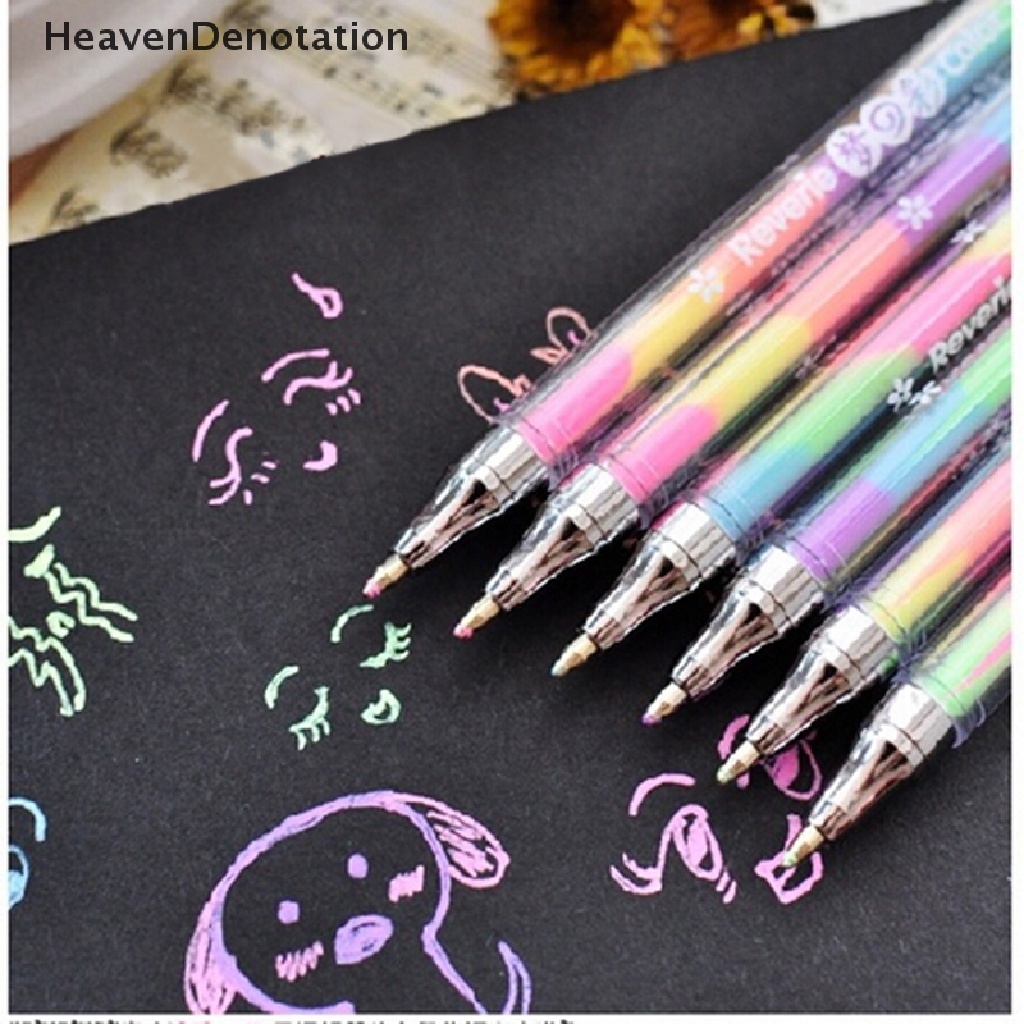 [HeavenDenotation] 1pc Desain Lucu Pulpen Tinggi Spidol Stationary Point Ballpen 6warna HDV