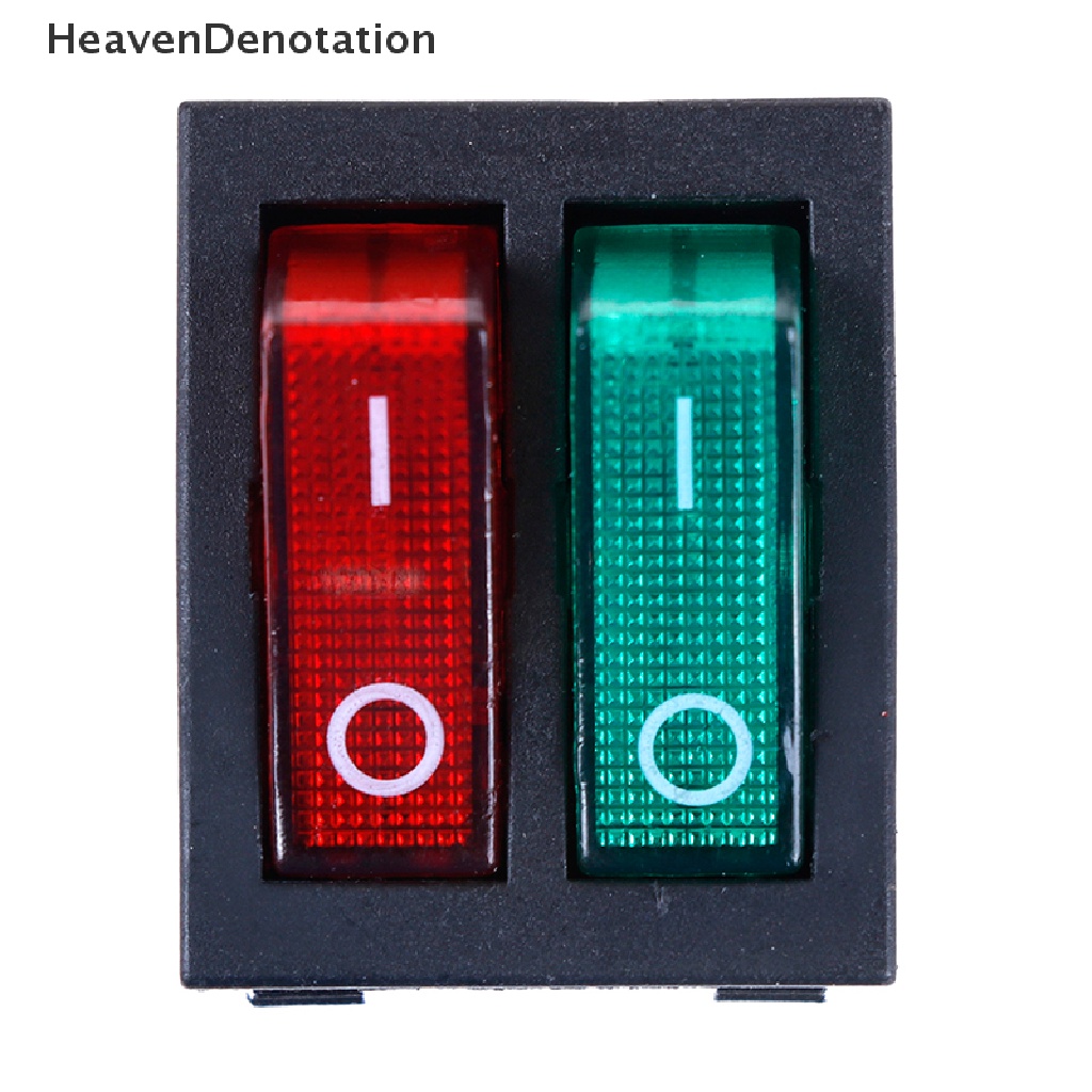 [HeavenDenotation] Saklar Perahu rocker spst 6pin on/off Ganda 250V/15A 125V/20A Lampu Merah Hijau HDV