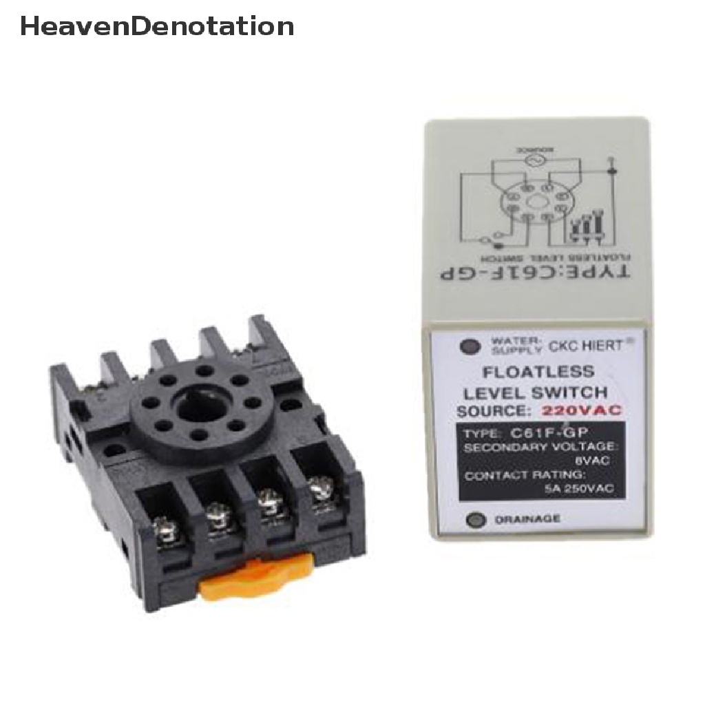 [HeavenDenotation] C61f-gp AC220V Relay Level Floatless Saklar Level Controller Dengan Base HDV