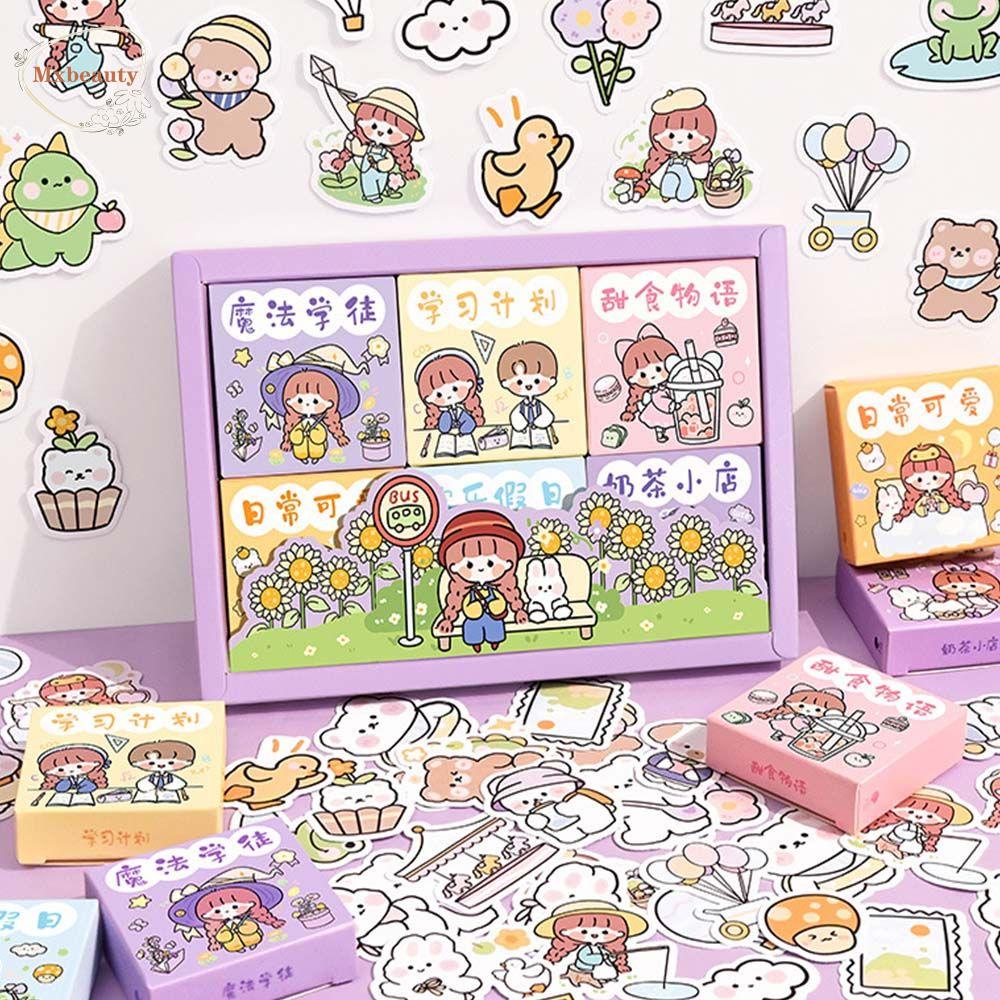 Mxbeauty Stiker Kartun Set DIY 300 Pcs Akun Tangan Stiker Hias Foto Jurnal Stiker Scrapbooking Deacls