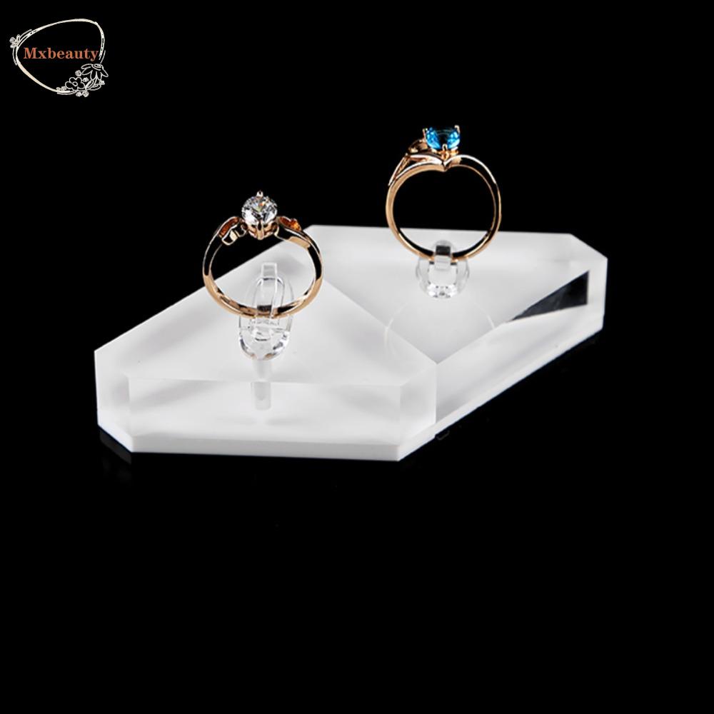 Mxbeauty Kemasan Perhiasan Kreatif Peserta Pameran Berdiri Untuk Cincin Kecil Organizer Tray Rak Display Cincin Akrilik