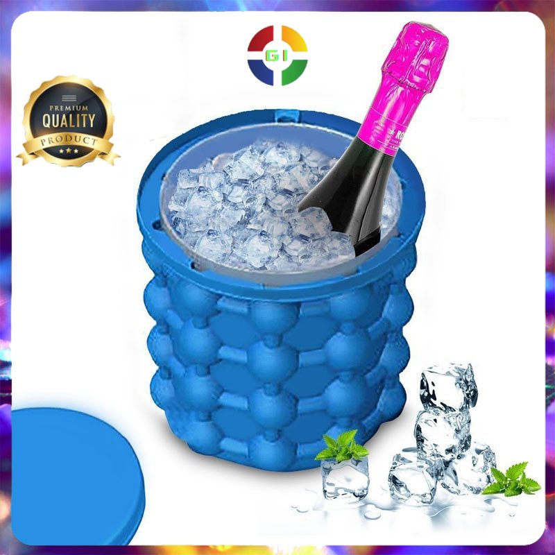 Tempat Es Batu Ice Cube Bucket 3D Silicone Mold Blue