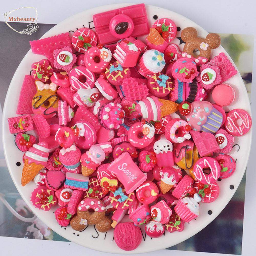 MXBEAUTY cartoon nail decoration lightweight scrapbooking supplies slime charms beads for hairpin keychain resin phone case decoration candy charm gifts chocolate crafts