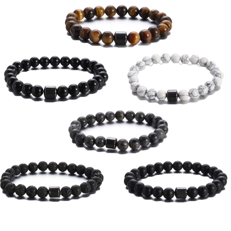 Wanita Pria 8 mm Alami Tiger Eye Batu Manik-Manik Gelang Unisex Retro Fashion Multi-Gaya Pesona Gelang Perawatan Kesehatan Perhiasan