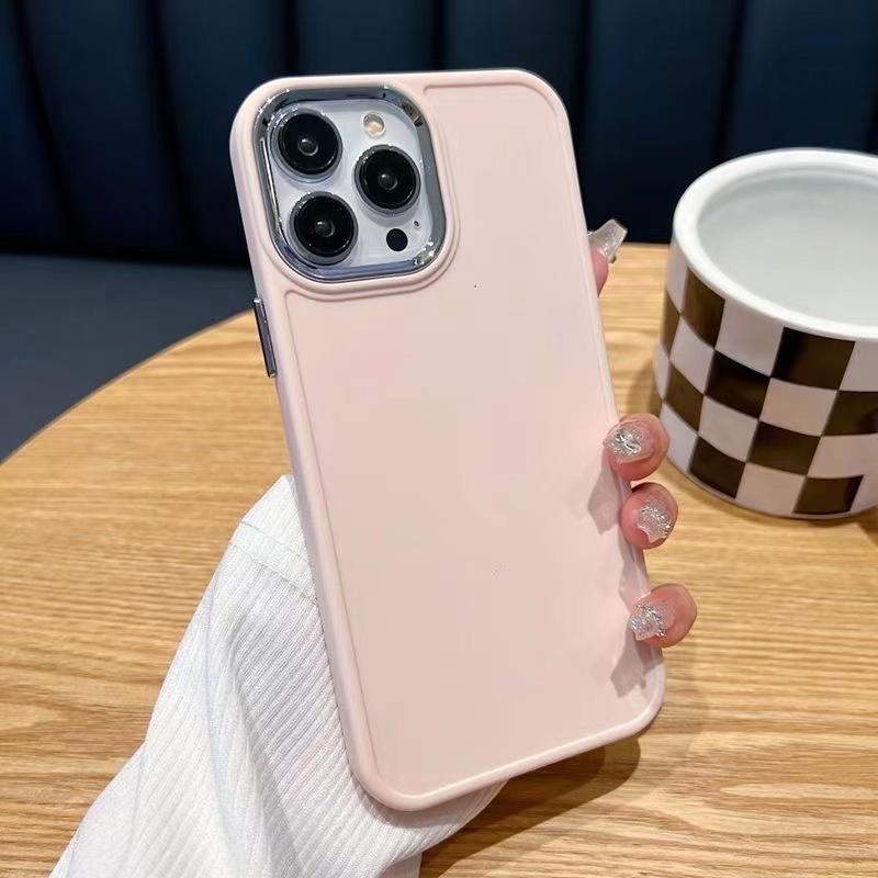 IPHONE Casing Ponsel TPU Shockproof Kancing Logam Independen Untuk Iphone14 13 12 11 Pro Max X Xs Max Xr 78 Plus SE 2020 Case Cover
