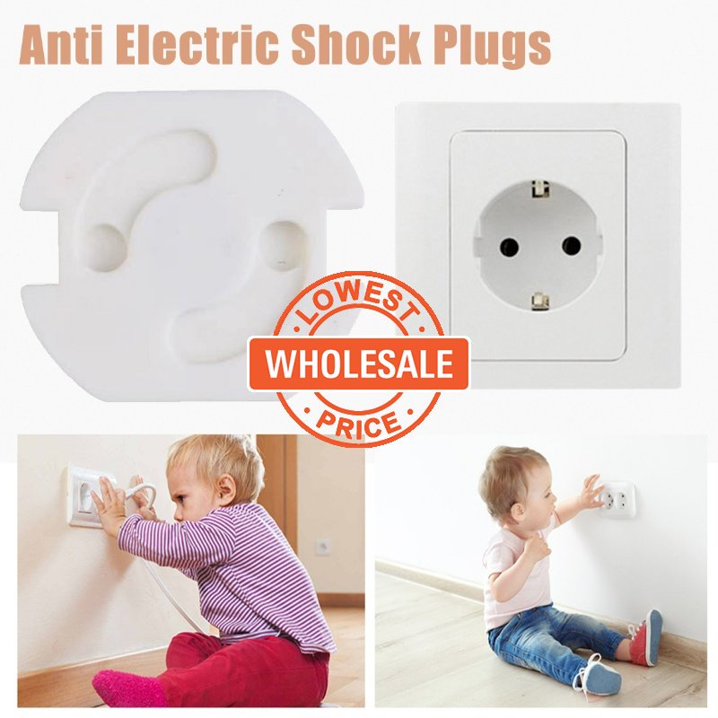 [Harga Grosir] EU Power Socket Anti Colokan Shock Listrik Pelindung Bayi Anak Safety Guard Protection Plastik Rotate Penutup Stop Kontak Listrik Anak Perlengkapan Perlindungan Keamanan