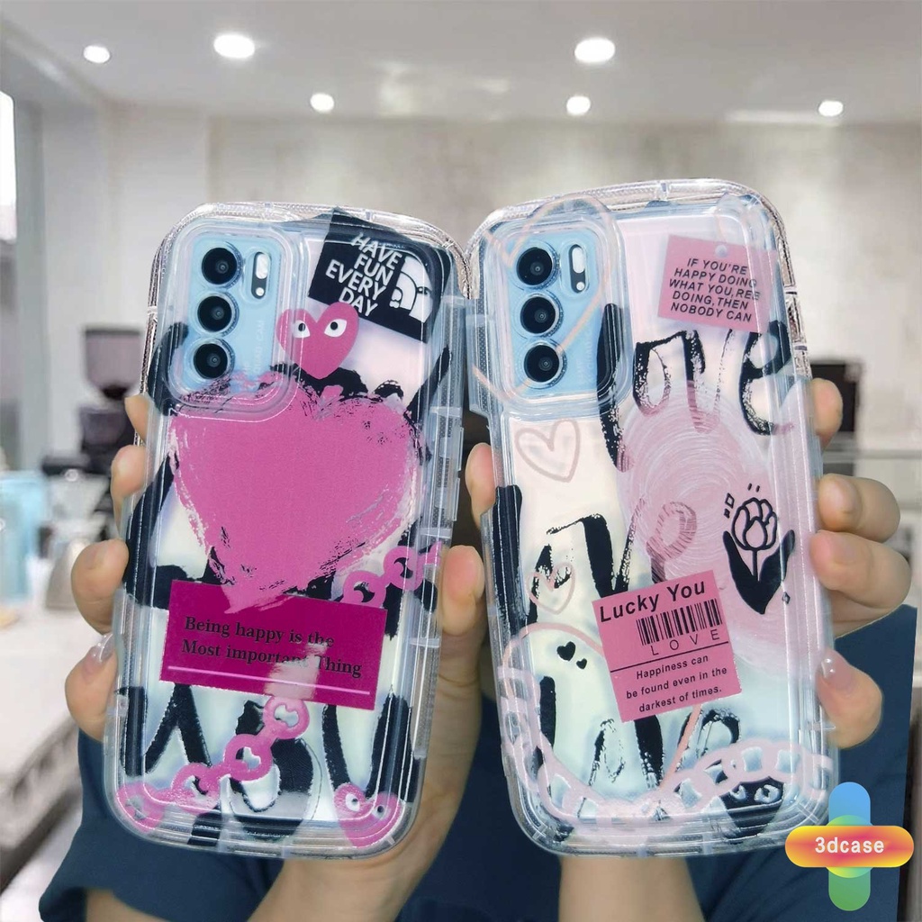 Soft Case OPPO A17 A17K A54 A5S A57 A57S A57E A3S A15 A76 A96 A16 A95 A55 A7 A5 A9 A31 A53 A33 2020 A77S A12 A12S A1K A16E A16K A54S Reno 7 7Z 8Z 5 4 6 8 5F 5K 4F 4 5 06 Lite A74 A15S A52 A11K A92 Pink Love Letter Transparent Soap Case