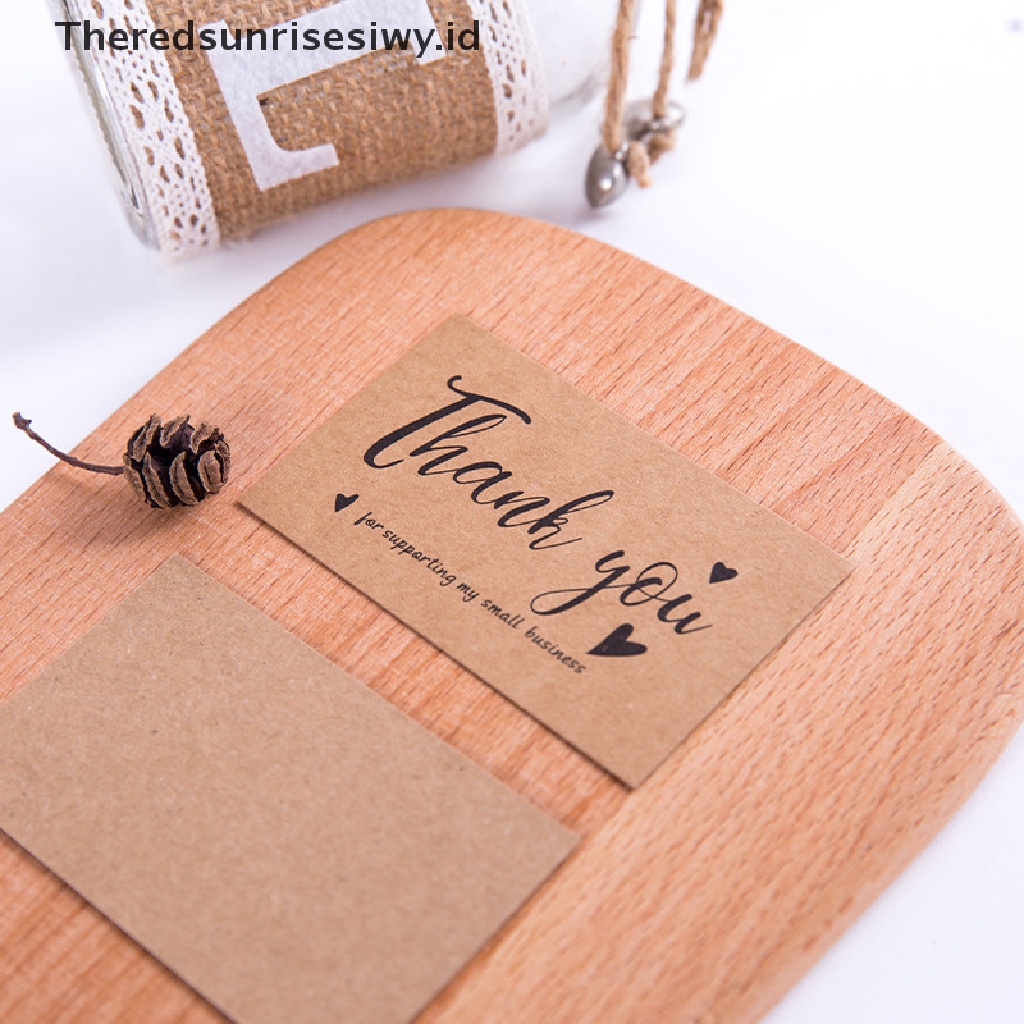 # Kado Mom &amp; PAPA DIY # 10pcs Kartu Natural Kraft Paper Thank You For Your Order Card Untuk Dekorasi~