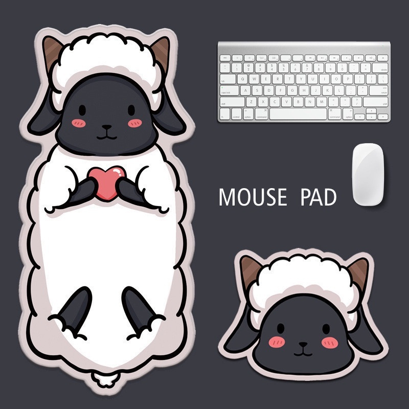 Black Face Sheep Family Mouse Pad Alas Tikus Domba Wajah Hitam Kartun Animal Mouse Pad Oversized Mouse Pad