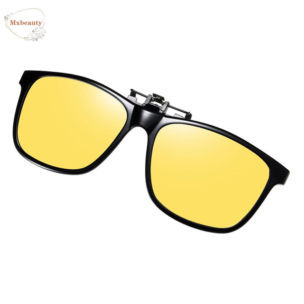 Mxbeauty Night Vision Sunglasses Vision Care Fashion Flip Up Clip on Anti-UV Berubah Warna Photochromic Mengemudi Flip Up Clip on Kacamata Hitam