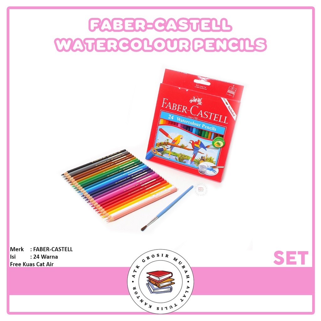 

FABER-CASTELL - Watercolour Pencils 24L - Pensil Warna - Set