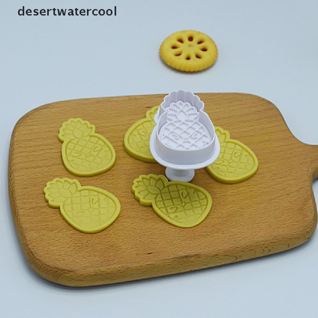 Deid Cetakan Nanas Cookie Plunger Cutter Fondant Emboss Stamp Mold Pemotong Biskuit Martijn