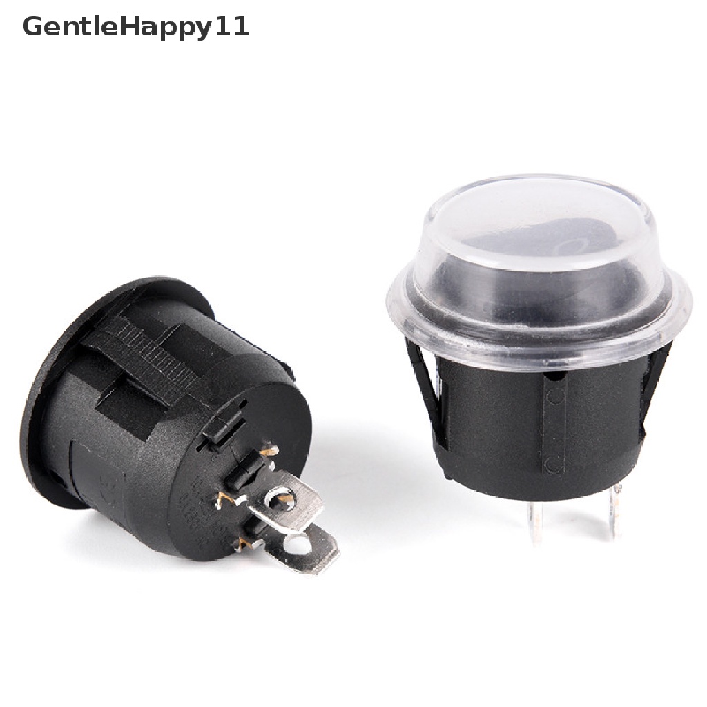 Gentlehappy 1Pc 2-PIN ON-OFF SPST Bulat Dot Mobil Auto Rocker Toggle Switch+Cover Anti Air id