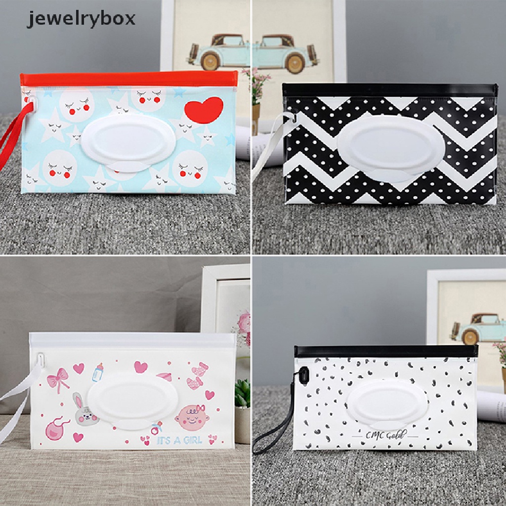 [jewelrybox] Peva Baby Wet Wipe Pouch Wipes Holder Case Flip Cover Reusable Kantong Lap Basah Butik