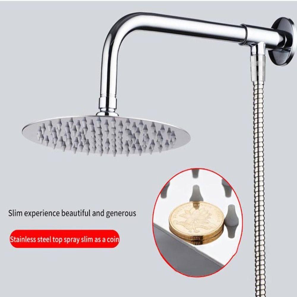 Populer Kepala Shower 8inch Bulat &amp; Persegi Tahan Lama Ultrathin Kamar Mandi Penyiram Bisa Dicuci