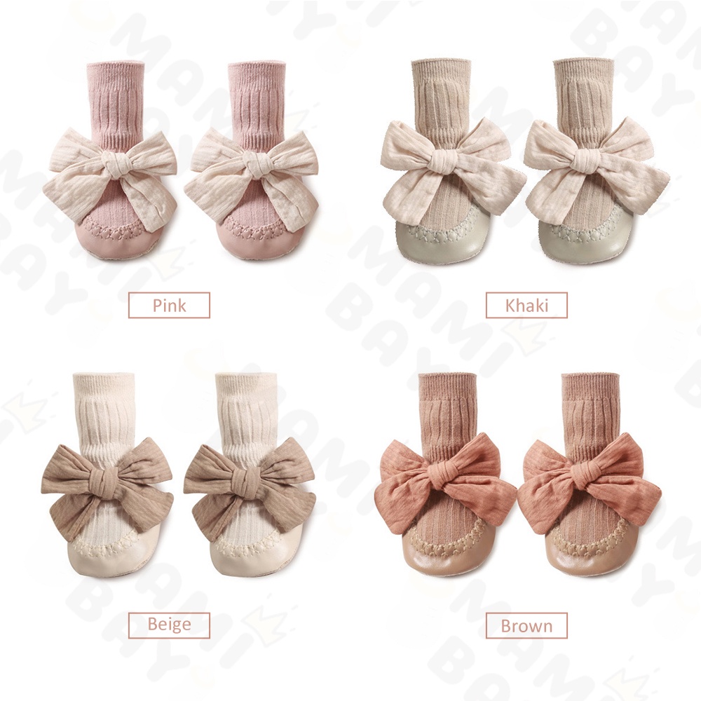 OKEYI Kaos kaki bayi newborn lucu motif Dasi kupu-kupu kaus kaki korea baby socks