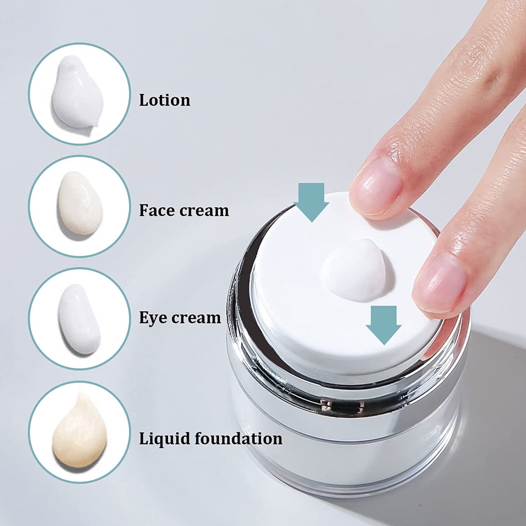 Pompa Airless Acrylic Portable Transparan Anti Bocor Cream Kosmetik Lotion Jar Antibiosis Debu-Bukti Vakum Isi Ulang Kosong Tekan type Botol Travel Alat Makeup