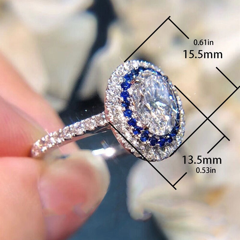 Cincin Kawin Trendi Baru Dengan Cubic Zirconia Briliant Untuk Wanita Temperamen Aksesori Elegan Pertunangan Perhiasan Mewah