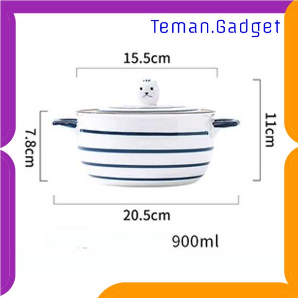 TG -  DPR FANCITY Mangkok Keramik Bowl Japanese 20.5 cm Model Stripe - TY-745