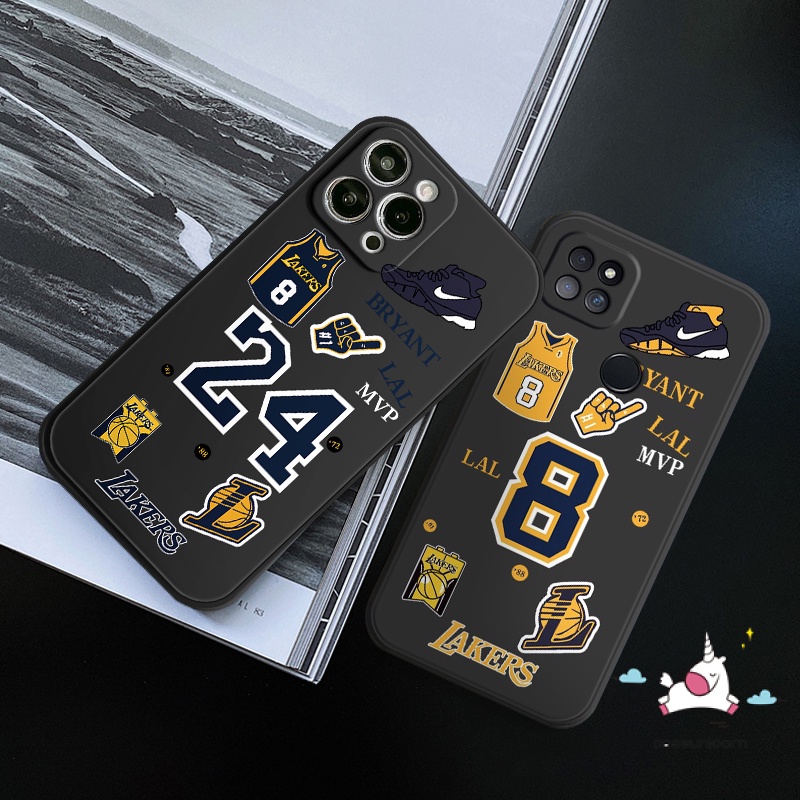 Infinix Smart 5 4 6 Plus Hot 10Lite 20s 9 11 8 11s 12i 20 10t 10s Hot 12 10 11 9 Play Note 11 12pro 12 G96 8 12 2023 Tepi Lurus Fashion N.B.A Lakers Kobe Soft Tpu Back Sarung