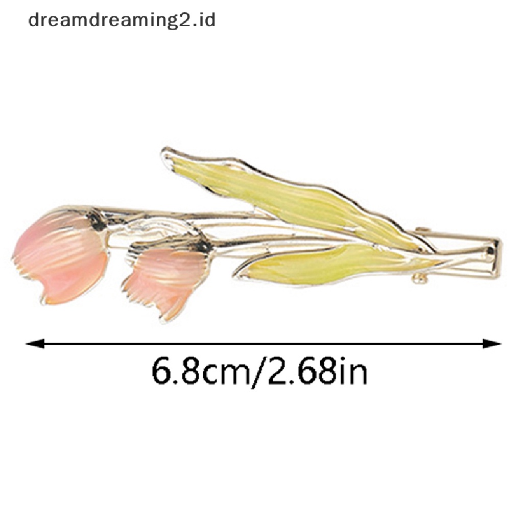 (dream) Jepit Rambut Poni Hair Clip Bentuk Bunga Tulip Fashion Untuk Hadiah Wanita//