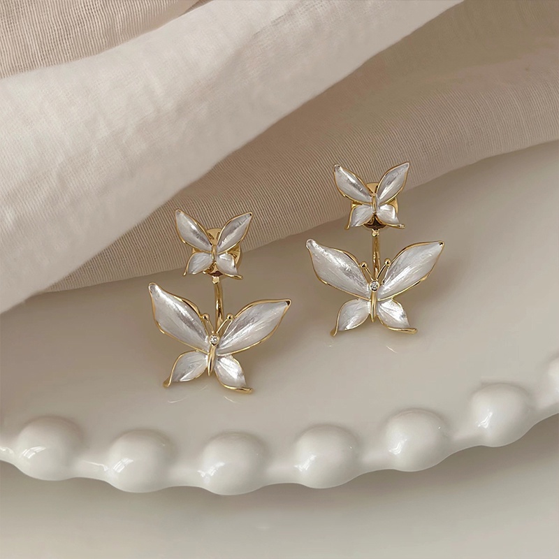 Anting Giwang Telinga Butterfly Lapis Perak S925 Untuk Wanita Gadis Perhiasan Fashion