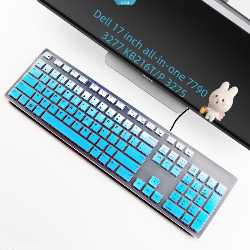 Pelindung Keyboard PC Desktop Tahan Air Untuk Dell 17inch Desktop-Dalam77903277 KB216T/P3275Cakupan Penuh Keyboard Silicone Cover Penutup Debu [ZK]